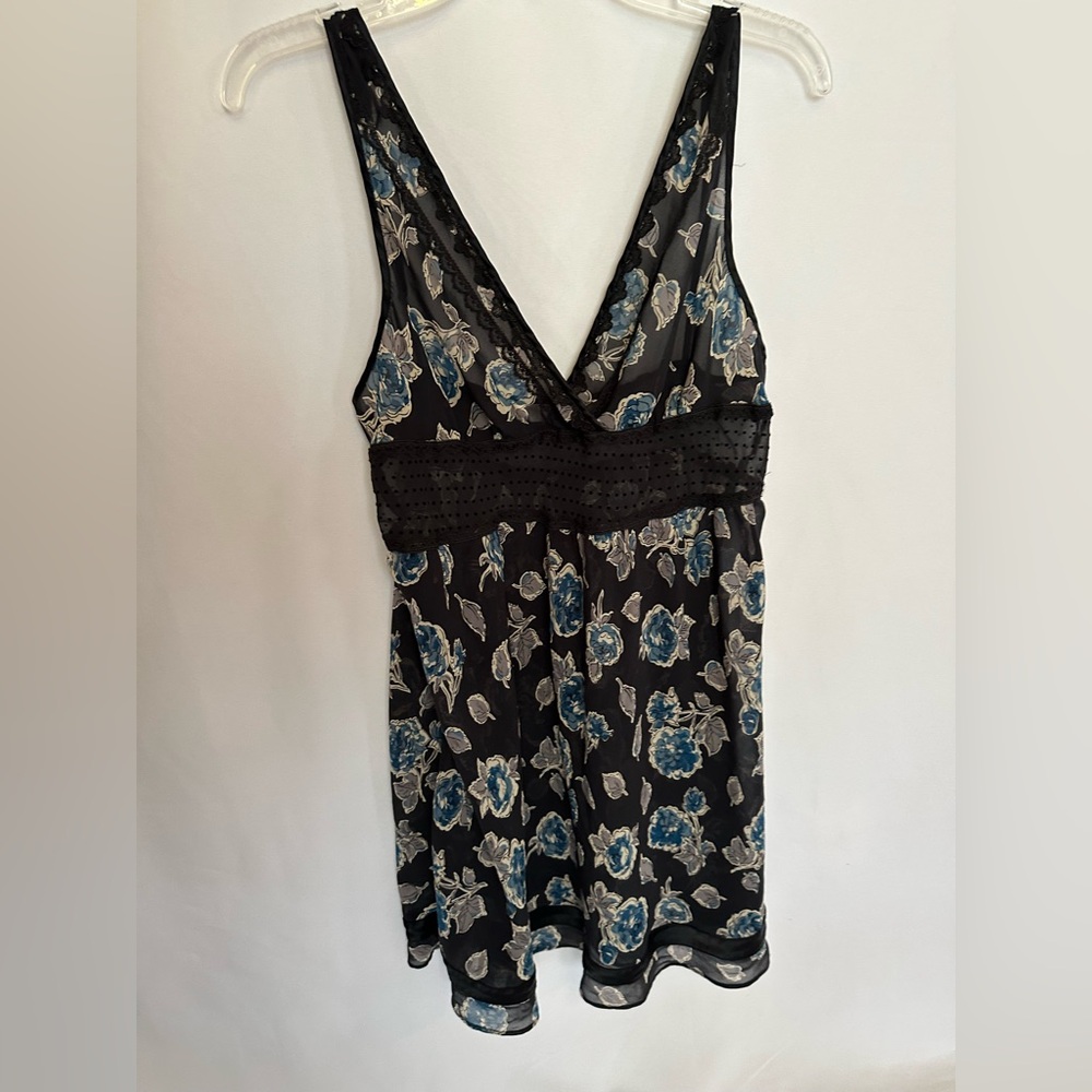 Victoria's Secret Angel Vintage Floral Chiffon Babydoll Slip Dress L